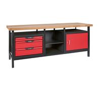 Etabli professionnel d'atelier 1 porte et 3 tiroirs, L.2m - KS TOOLS - 865.0210