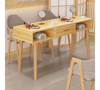 Établi professionnel pour nail art avec tiroir, imitation marbre bureau et pieds en bois massif, idéal pour les techniciens d'ongles (couleur : style 2 taille : 140 x 40 x 78 cm)
