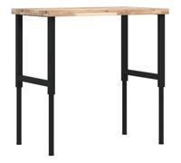 Établi rectangulaire en bois d'acacia massif - Réglable en hauteur - Stable - 100 x 60 x (73-99,5) cm