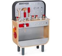 Etabli Reverso Brico'kids - Jouet d'Imitation Bricolage en Bois - Dès 3 ans - JANOD - 34 pièces - Beige