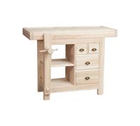 Etabli Rustique Style En Bois Massif De Tilleul Finition Naturelle L116xpr63xh90 Cm Multicolore