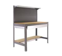 Etabli - SIMON RACK - SIMONWORK BT3 BOX 1200 GRIS/BOIS - 3 étagères - 600 kg - Montage sans vis