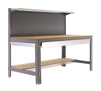 Etabli - SIMON RACK - SIMONWORK BT3 BOX 1500 GRIS/BOIS - 3 étagères - Charge 600 kg - Montage sans vis