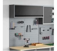 Etabli - systeme perfo - armoire - mobilier atelier Vidaxl Ensemble d'armoires à outils 3 pcs Noir Acier enduit de poudre