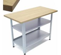 Établi Table d'atelier 06058 Table d'atelier 120cm Table d'emballage Plan de travail en bois Table