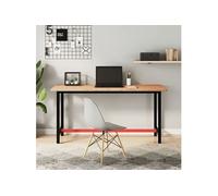 vidaXL Établi 150x55x81,5 cm bois massif de hêtre et métal avec trous
