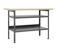 Établi Table de Travail Stockage Garage Atelier Intérieur Gris Acier vidaXL