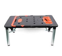 Établi universel multifonction 7 en 1 - Plateforme de travail - Dimensions E : 1140 x 590 mm - Bornier et hauteur réglable - Charge maximale : 150 kg - Pour atelier, chantier