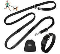 ETACCU Laisse d'exercice Double en Lin avec Laisse Enroulable 3 m pour Chiens de Taille Moyenne jusqu'à 50 kg, poignée antidérapante Robuste, sans enchevêtrement, réfléchissante (Noir)