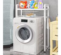 Etagère WC Rangement Petit Meuble de Salle de Bain Machine à Laver Rangement Toilettes/Lave-Linge/Salle de Bain Autoportants avec ÉTagères Réglables (Color : White, Size : 1 Tier)