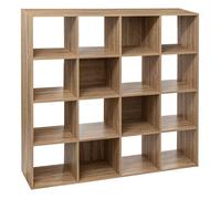 Vente-unique Étagère en bois Mix 'n Modul 16 cases effet chêne naturel 15 mm