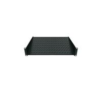 Étagère 1U 150mm rack 19, 2 points de montage, perforé, noir 712491
