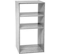 Five - Meuble Etagère de Rangement en Bois Gris 3 Cases Mix n' modul
