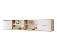 Etagère 2 Niveaux & 2 Portes Dino 204cm Chêne & Blanc