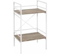 HAKU Table d'appoint en MDF Blanc chêne Clair et métal, Petite Table Basse - Dimensions : L 34 x H 62 x P 27 cm Style : Moderne