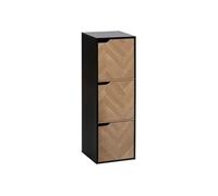 Etagère 3 cases avec portes Chevrons noir