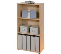 Inter Link - Bibliothèque - Étagère sur pied - 3 compartiments - Étagères réglables en hauteur - Étagère en bois - Salon - Bureau - Parini 2 - Chêne finlandais, Naturel