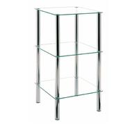 HAKU Möbel étagère chromé, métal, Verre trempé - Dim.: L 39 cm x H 77 cm x P 39 cm, Style: Modern