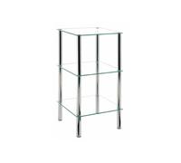HAKU étagère – métal chromé, verre trempé – L 39 cm x H 77 cm x P 39 cm – style moderne