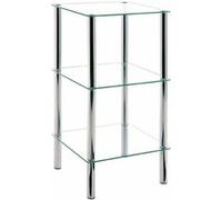 HAKU étagère – métal chromé, verre trempé – L 39 cm x H 77 cm x P 39 cm – style moderne