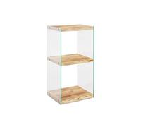 - Etagère 3 niveaux en verre et bois clair NIAGARA - Beige - Niagara