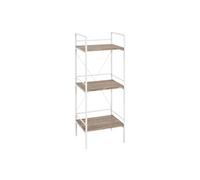 Etagère 3 plateaux en bois imitation chêne clair et blanc laqué - ET15007
