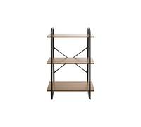 Etagère 3 plateaux en bois imitation chêne et noir laqué - ET15052