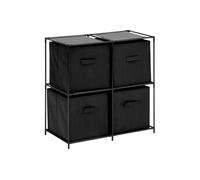 5 five simply smart 5Five - Etagère de Rangement INTISSA Noire - 4 Cases - 68x34x67cm - Organisation Maison, Accessoire Salon Chambre Bureau