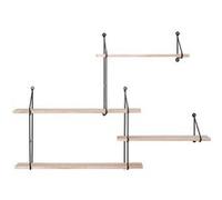 AltoBuy Melrose - Etagère 4 Niveaux Bois et Acier Noir