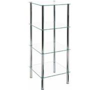 HAKU Möbel étagère chromé, métal, Verre trempé - Dim.: L 39 cm x H 107 cm x P 39 cm, Style: Modern
