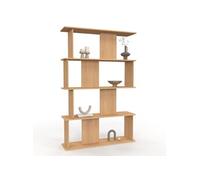 IDMarket - Etagère 4 Niveaux japandi Capucine asymétrique façon hêtre | Design arrondi