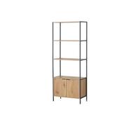 Tydie etagère 4 rangements et placard 176 cm bois et noir