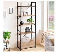 IDMarket Étagère DETROIT – 5 niveaux avec tiroir, design industriel, 170 cm – Multicolore G
