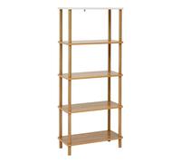 5five Étagère COME 5 niveaux – effet bois d'acacia et travertin