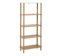 Etagère 5 niveaux effet bois d'acacia et travertin COME - 5five