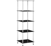 Etagère - VIDAXL - 5 Niveaux - Verre Trempé - Acier Inoxydable - Noir