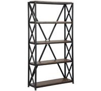 Etagère 5 Niveaux Plateau en Bois Massif et Structure en Acier - BOSQUE - ALTOBUY Marron G