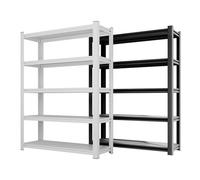 Étagère 5 Niveaux Réglable Bibliothèque 200kg, Acier Laminé à Froid, Montage Facile for Bureau/Salon/Cuisine H160/183cm(Black,W100*D40*H183cm)