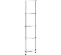 vidaXL Étagère 5 niveaux 30x30x130 cm Verre trempé Transparent