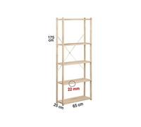 Etagère 5 tablettes pleines 175x65x25cm ep-5-65