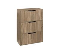 Etagère 6 cases avec portes naturel