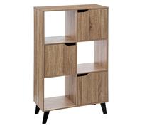 5five Étagère Ceda 6 cases Mix naturel 3 portes Beige G