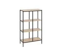 5five - Étagère bibliothèque Aliaj 4 niveaux - L69 x P32 x H116 cm - Effet bois et métal noir