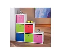 Inter Link - Bibliothèque avec 6 cubes - Etagère avec compartiments ouverts - Séparation de pièce - Etagère sur pied - Etagère à dossiers - Mélaminé - Compatible avec les boîtes pliantes Winny - Cadore 6