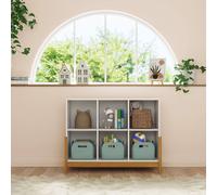 Étagère 6 cubes horizontale kenan blanc et noisette TU