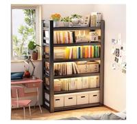 Étagère 6 Niveaux Réglable Bibliothèque 250kg, Acier Laminé à Froid, Montage Facile for Bureau/Salon/Cuisine H200cm(Black,W120*D40*H198cm)