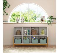 Étagère 8 Cubes Horizontale Kenan Blanc Et Noisette TU