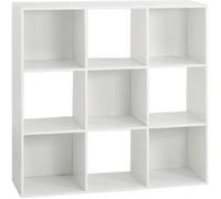 Étagère 9 cases en panneaux de particules blanc - Dim : L.100,5 x P.32 x H.100,5 cm