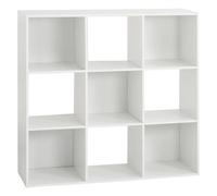 Paris Prix – Étagère en bois 9 cases Mix – L 100,5 x P 32 x H 100,5 cm – Blanc
