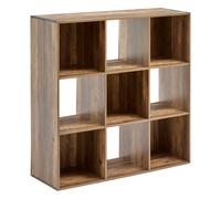 5five Meuble Étagère Five 9 cases de rangement coloris bois foncé style industriel H 100,5 cm